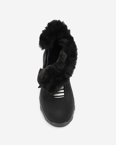OUTLET Black women's insulated boots with fur Scherr- Footwear