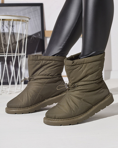 Dark green women's insulated boots a'la snow boots Kaliolen - Footwear