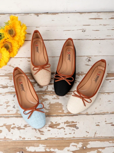 Royalfashion Women's ballet flats with glitter and a bow Aramie