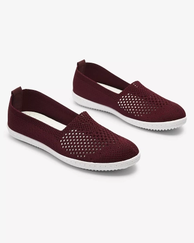 Maroon openwork fabric slip on sneakers Sadola - Footwear