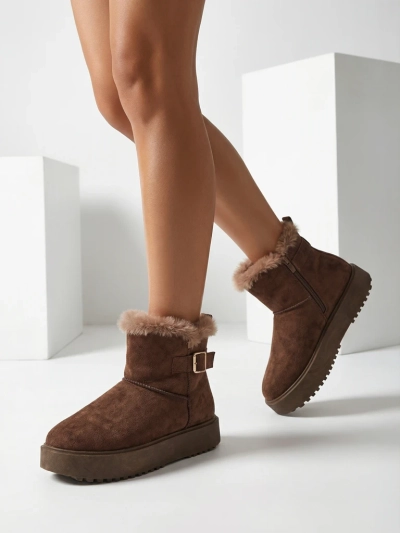 Royalfashion Women's Winter Crest Short Snow Boots