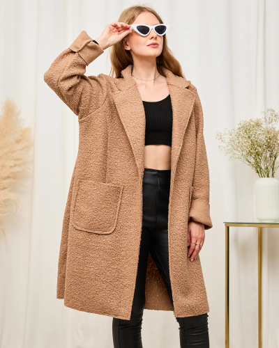 Royalfashion Light brown sheepskin women's coat