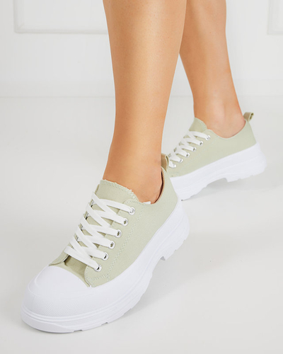 OUTLET Green women's sports sneakers Cresoma - Footwear