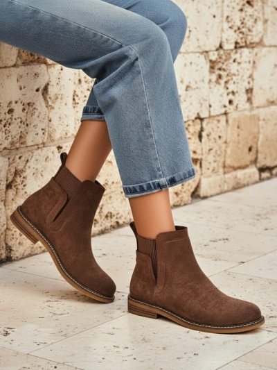 Women's Chelsea-style ankle boots made of eco-suede Veysi