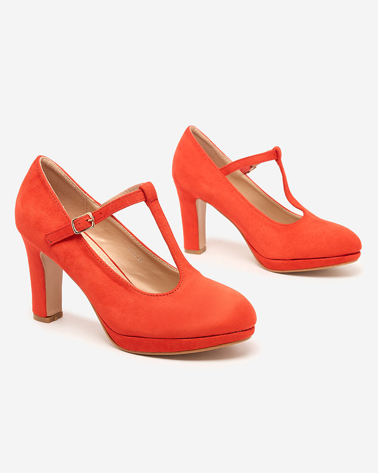 Royalfashion Orange women's eco-suede Latopesa pumps