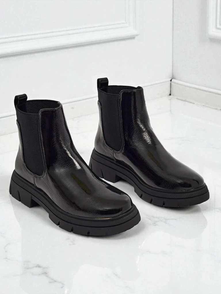 Ботинки из лакированной экокожи Oryss