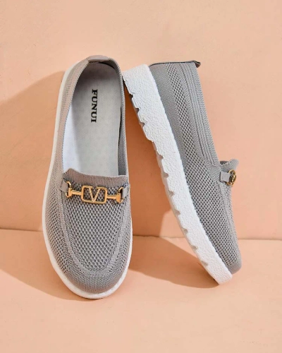 Royalfashion Women's fabric moccasins with gold embellishment Erticae