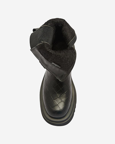 Black women's boots with embossing Ahetto- Footwear