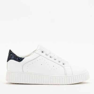 Blue and white sneakers with decorative glitter Mastirs - Footwear