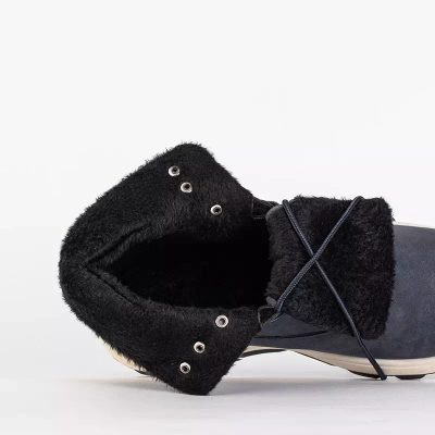 OUTLET Navy blue men's insulated boots Nuok - Footwear