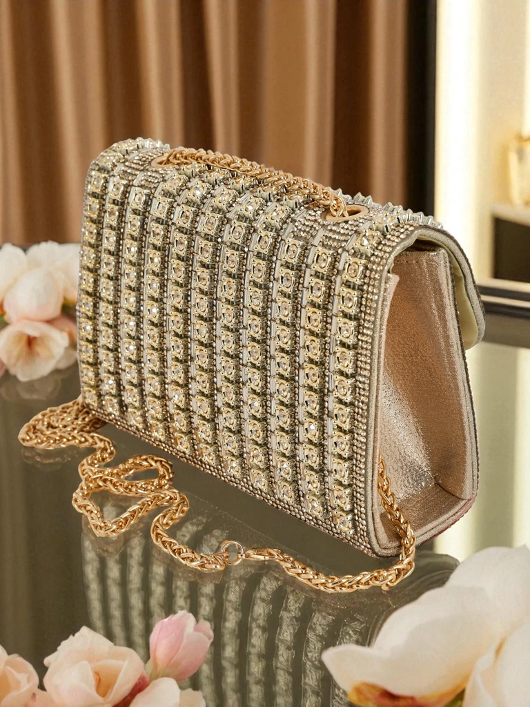 Royalfashion Kopertowa torebka damska ze cyrkoniami Elira Dusk