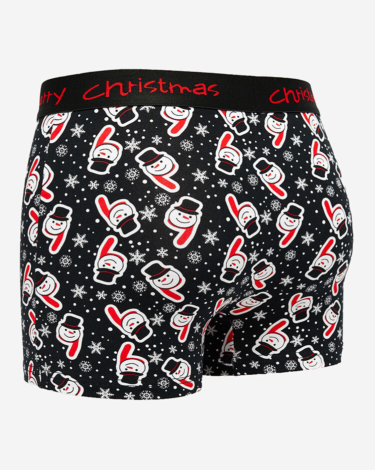 Royalfashion Ziemassvētku melni vīriešu bokseršorti