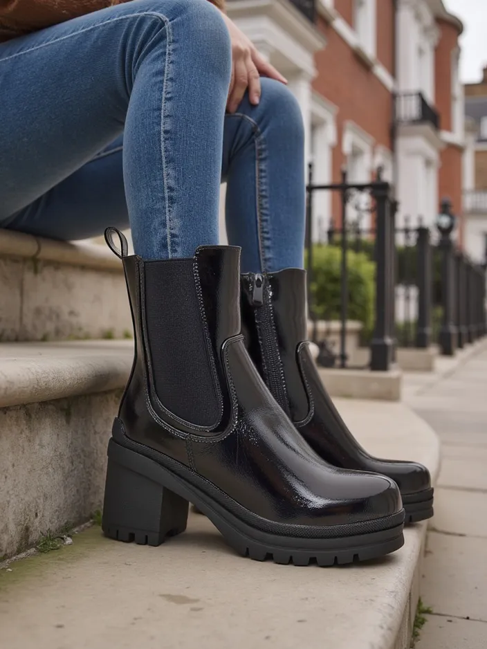 Royalfashion Women's ankle boots on a block heel Foddise