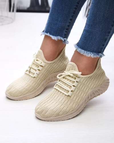 Бежевые женские спортивные туфли из ткани Orycys- Footwear