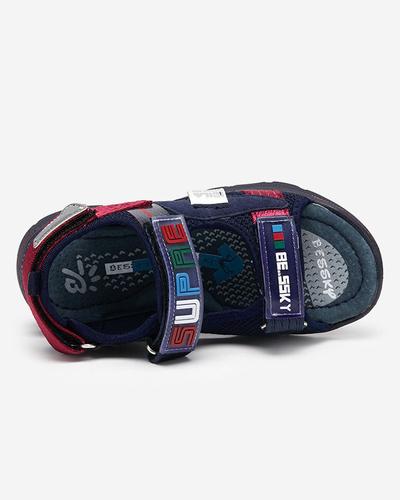 Navy blue children's sandals with patches Netiks - Footwear