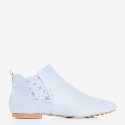 Light blue women's leather Chelsea boots Heidi - Footwear
