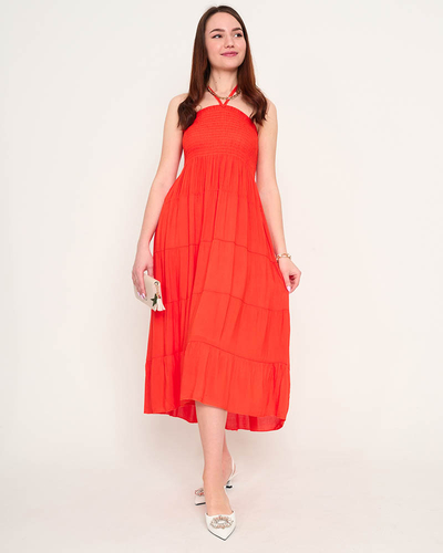 Orange PLUS SIZE midi kleita - Apģērbs