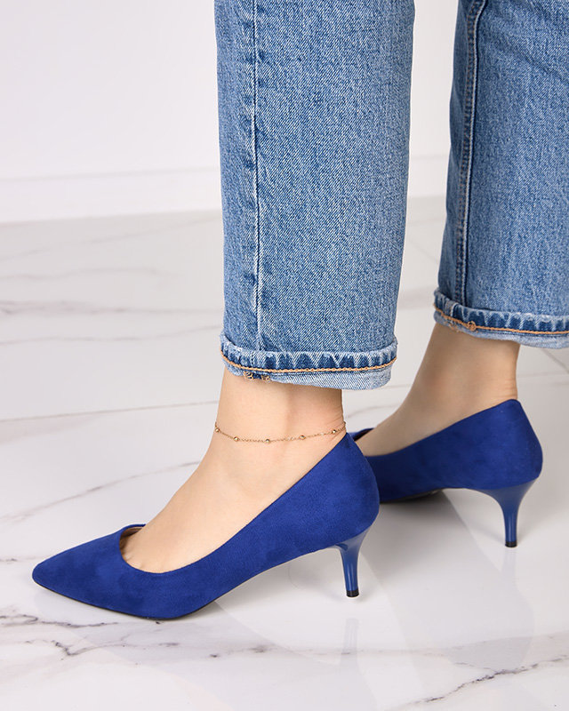 Cobalt women's pumps on a low heel Oia - Clothing