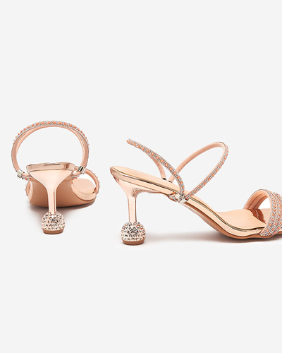 Pink and gold lacquered slippers with low heels Lakopi - Footwear