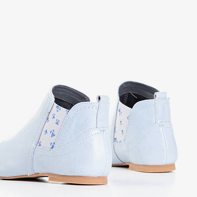 Light blue women's leather Chelsea boots Heidi - Footwear