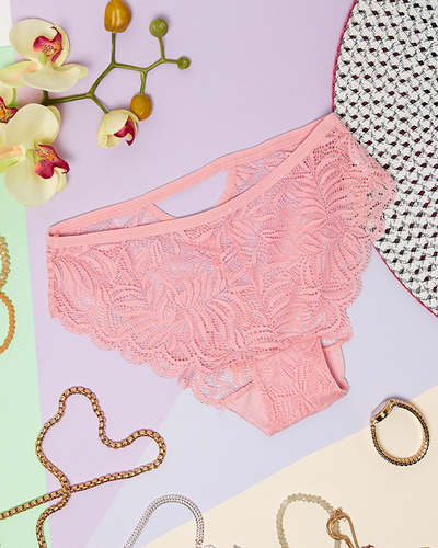 Women's pink lace brasilian panties - Underwear