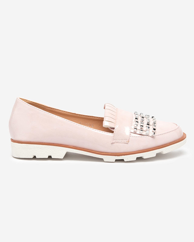 Pink lacquered loafers with fanreso jets - Footwear