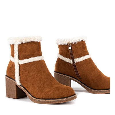 Winter boots with higher heels in Camel Fairi color - Footwear