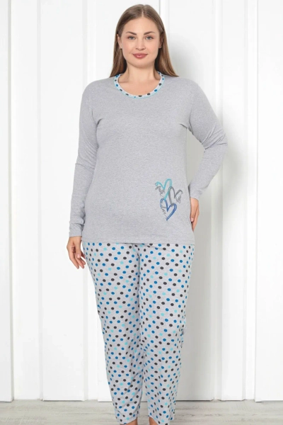 Royalfashion Sieviešu 2-daļu kokvilnas zīnojumu pidžamas PLUS SIZE