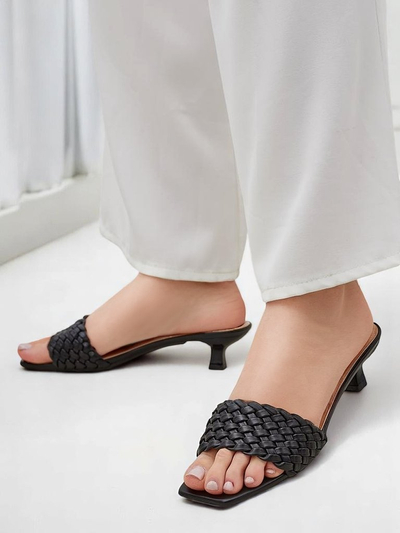 Callista Nero Sandals – Black women's eco-leather stilettos, summer