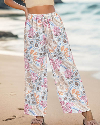 Royalfashion Женские узорчатые широкие брюки