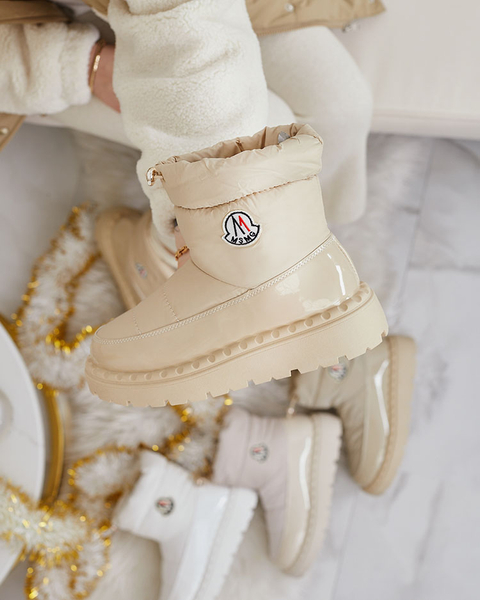 Royalfashion Sieviešu slips-on sniega zābaki bēšā krāsā Ireda