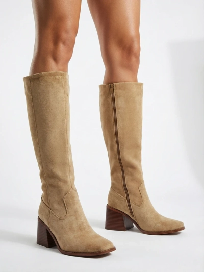 Damskie kozaki eko zamszowe na s
upku Ernala