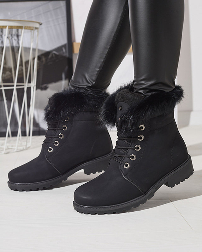 Klasiski sieviešu zābaki a'la trapper melnā krāsā Lausa- Footwear