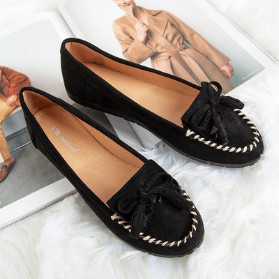 Black loafers on a flat Sinsej sole - Footwear