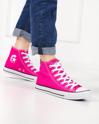 Women's dark pink Garet high sneakers - Footwear