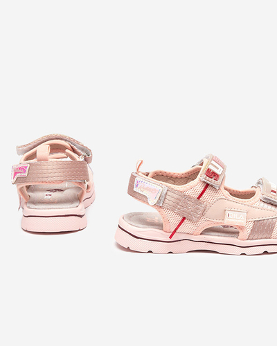 Pink children's sandals with patches Netiks - Footwear