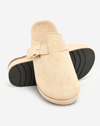 Royalfashion Women's slippers with sheepskin and buckle Kajis
