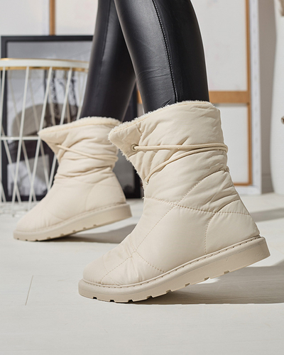 Bēšas krāsas sieviešu apavi a'la sniega zābaki Amirfu- Footwear
