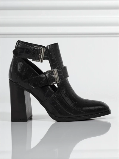 Embossed women's ankle boots on a block heel Burnt Halo