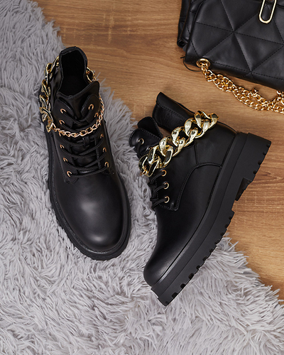 Black women's boots with cut-outs Neriso - Footwear