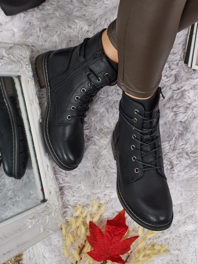 Eco-leather laced women's ankle boots Ravonna