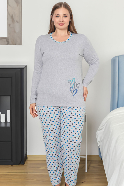 Royalfashion Sieviešu 2-daļu kokvilnas zīnojumu pidžamas PLUS SIZE