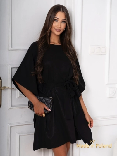 Women's Short Dress with Belt and Ruffles Eviest