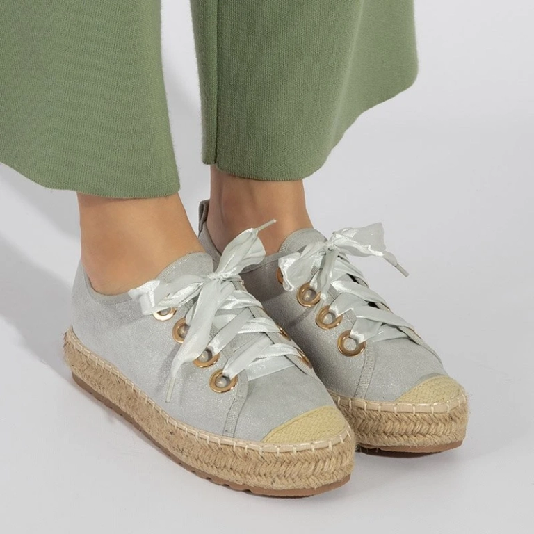 Gray women's sneakers a'la espadrilles Naoko - Shoes
