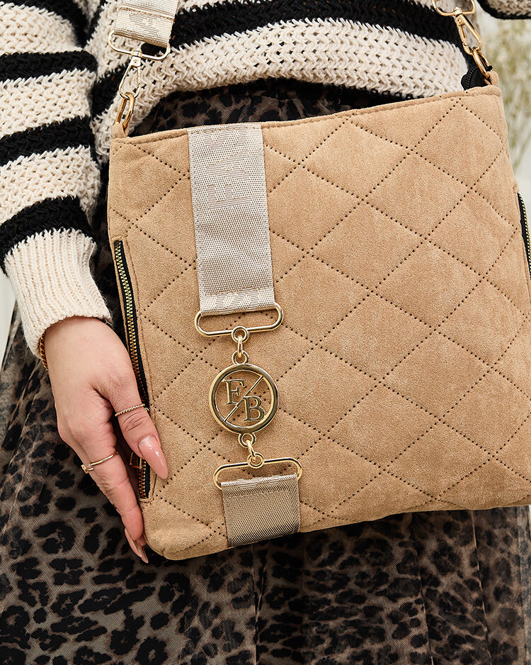 Royalfashion Brown quilted eco-suede ladies handbag