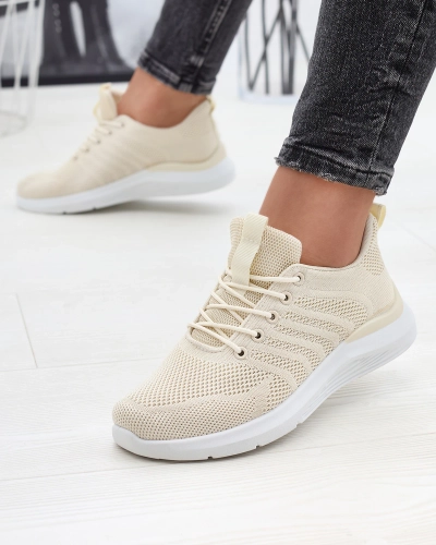 Cream women's fabric sports shoes Bofia - Footwear