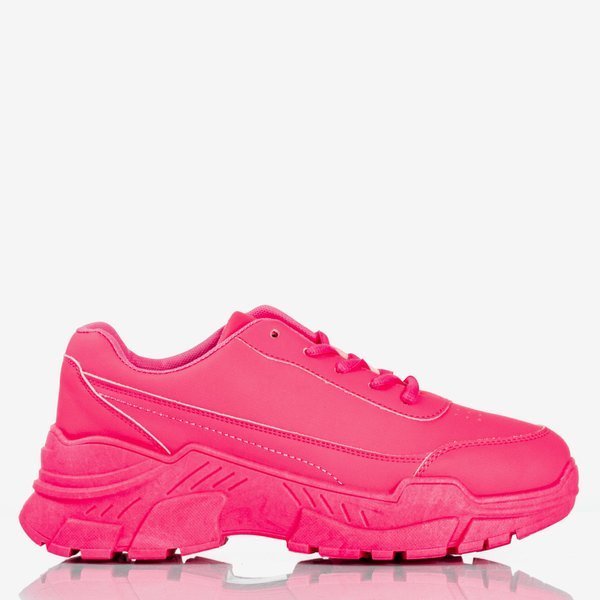 Neon pink women's sneakers on a massive Lera sole - Footwear 1