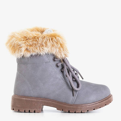 Zendisqa gray children's hiking boots with fur - Footwear
