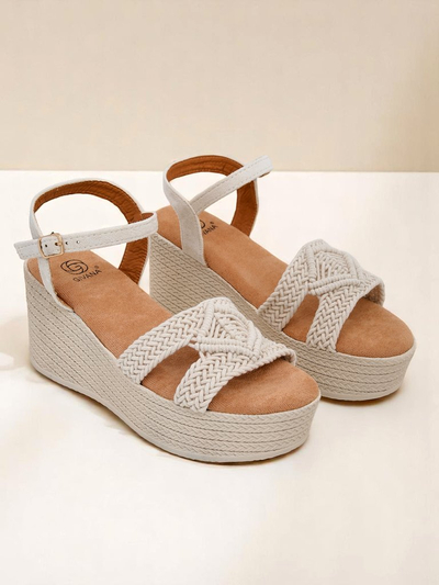 Royalfashion Sieviešu platformenes sandales, pītas, Sunny Day