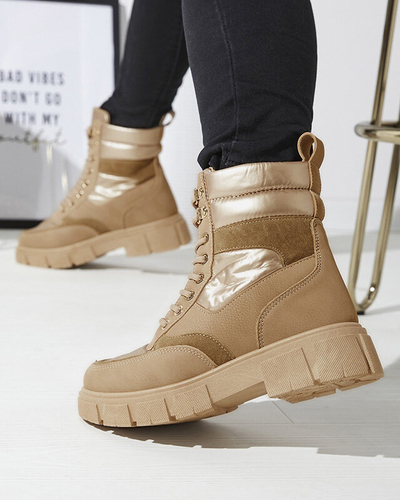 Gaiši brūni sieviešu zābaki Kasemi- Footwear